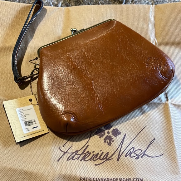 Patricia Nash Designs Clutch Italian Savena Tan Leather Wristlet NWT - Picture 3 of 9